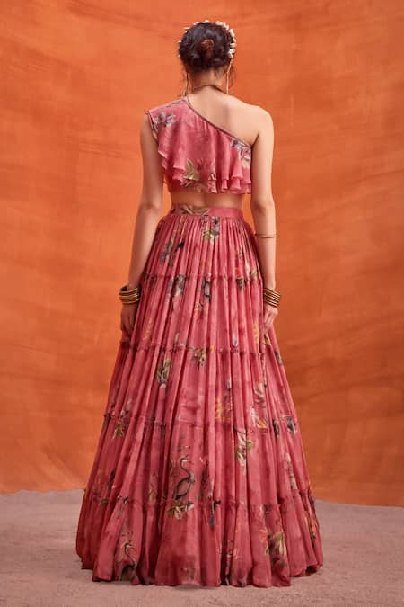 Kalista Delphine Budding Bloom Print Ruffle Blouse With Tiered Skirt 