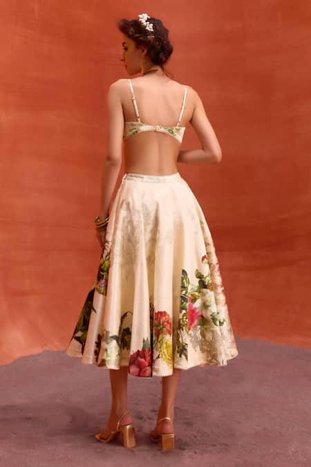 Kalista Melinda Gardenia Print Shirt Skirt Set 