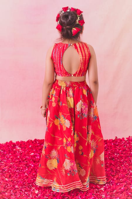 Chotibuti Gulaab Blossom Print Lehenga Set 