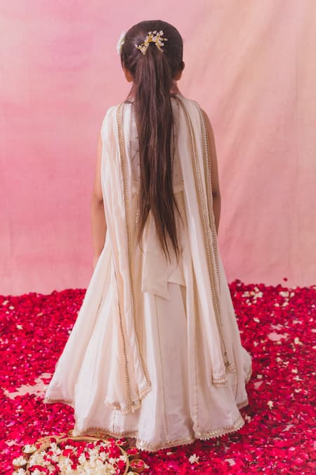 Shop Chotibuti Ivory Silk Mirrors, Pearls, Embroidery Sequin And Gota Ray Anarkali Set at Aza Fashions Shop_Chotibuti_Ivory Silk Mirrors, Pearls, Embroidery Sequin And Gota Ray Anarkali Set _at_Aza_Fashions