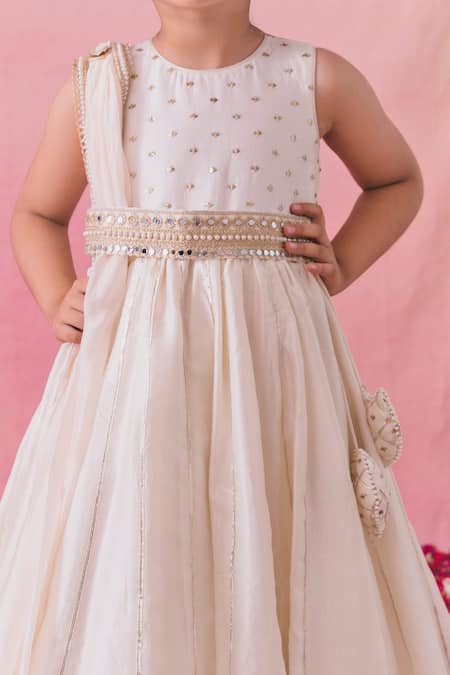 Shop Chotibuti Ivory Silk Mirrors, Pearls, Embroidery Sequin And Gota Ray Anarkali Set Online at Aza Fashions Shop_Chotibuti_Ivory Silk Mirrors, Pearls, Embroidery Sequin And Gota Ray Anarkali Set _Online_at_Aza_Fashions