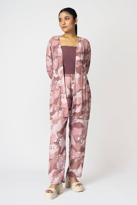 KLAD Dots & Abstract Print Jacket Pant Set 