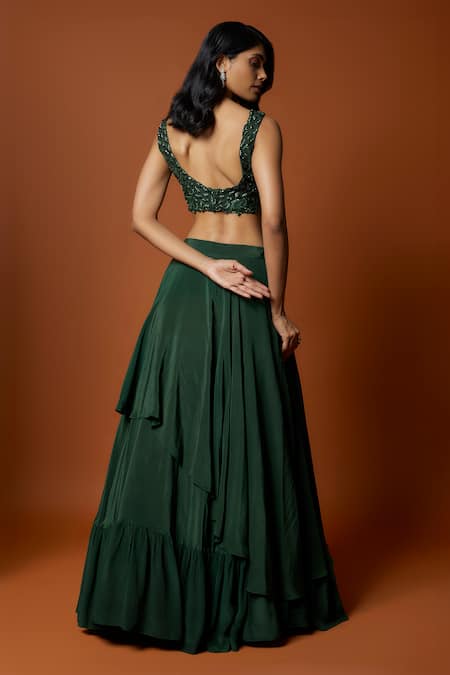 Mehak Murpana Embroidered Blouse Lehenga Set 