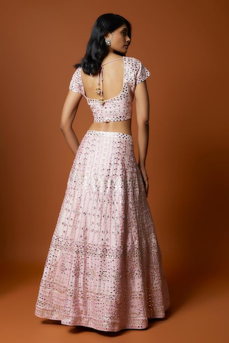 Mehak Murpana Thread & Mirror Embroidered Blouse Lehenga Set 