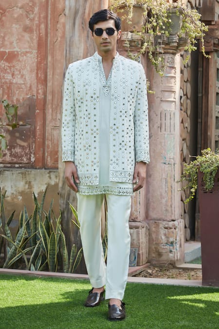 Bohame Max Chikankari Embroidered Jacket With Kurta Set 