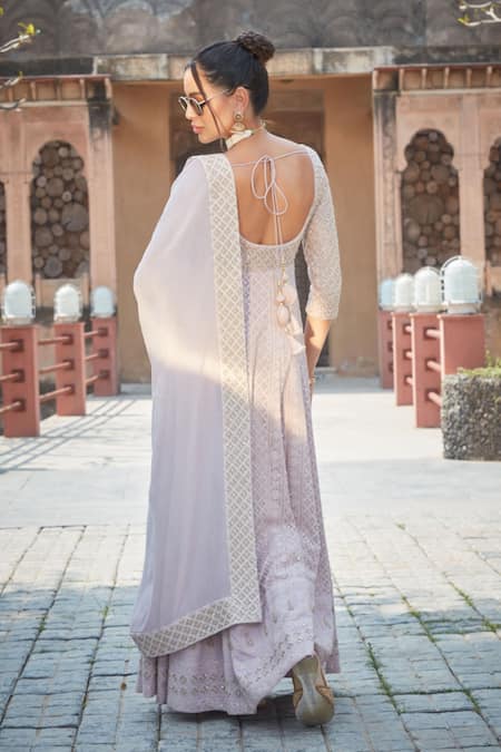 Bohame Keely Floral Chikankari Embroidered Anarkali With Dupatta 