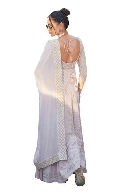 Bohame Purple Georgette Keely Floral Chikankari Embroidered Anarkali With Dupatta at Aza Fashions Bohame_Purple Georgette Keely Floral Chikankari Embroidered Anarkali With Dupatta _at_Aza_Fashions