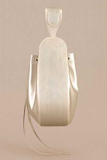 Buy Ampm Cream Haya Corded Bucket Handbag Buy_Ampm_Cream Haya Corded Bucket Handbag