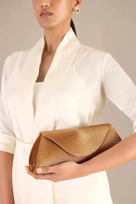 Buy_Ampm_Gold Ida Corded Clutch _Online_at_Aza_Fashions