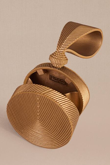 Ampm_Gold Chains Reeza Corded Wristlet Bag _at_Aza_Fashions