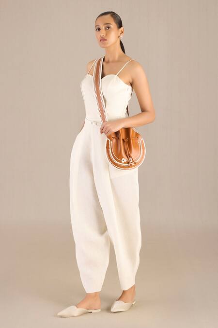 Ampm Ivory Linen Buckles Collared Elizah Plain Shirt Dhoti Pant Set at Aza Fashions Ampm_Ivory Linen Buckles Collared Elizah Plain Shirt Dhoti Pant Set _at_Aza_Fashions