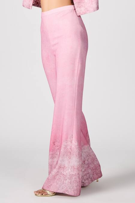 Buy_S&N By Shantnu Nikhil_Pink Floral Print Pant_Online_at_Aza_Fashions