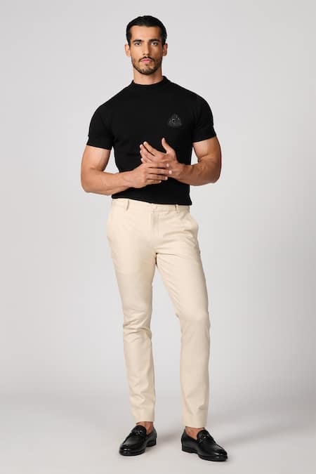 S&N by Shantnu Nikhil Plain Straight Fit Trouser 