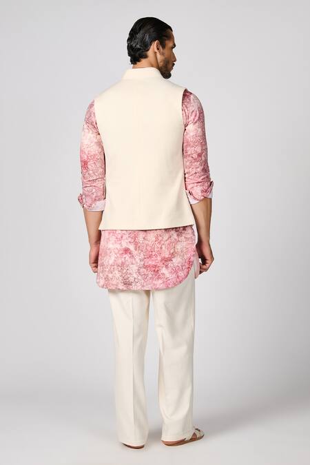 Shop S&N By Shantnu Nikhil Off White Embroidery Crest Nehru Jacket at Aza Fashions Shop_S&N By Shantnu Nikhil_Off White Embroidery Crest Nehru Jacket_at_Aza_Fashions
