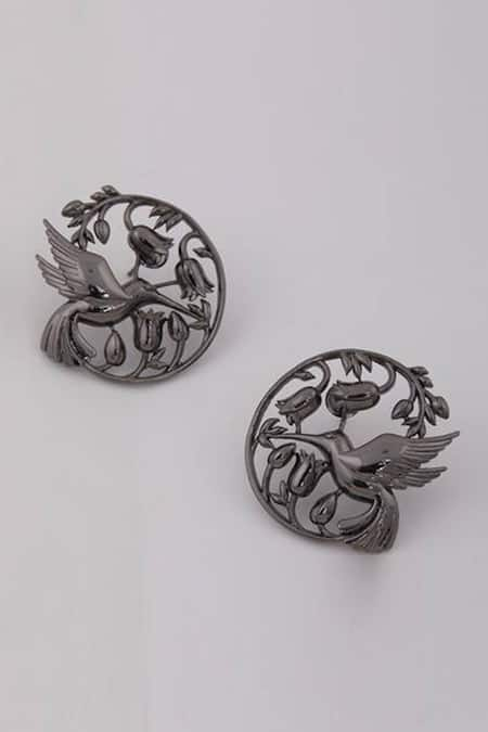 Opalina Soulful Jewellery Handcrafted Floral Statement Studs 