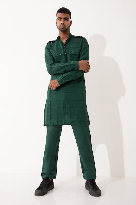 Son of A Noble Snob Carter Straight Textured Kurta With Pant 