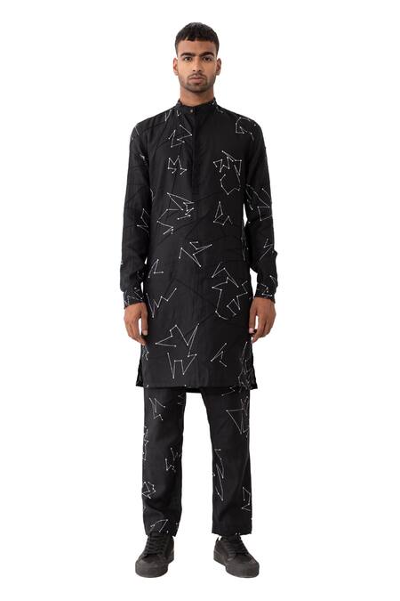 Buy Son Of A Noble Snob Black Linen Evans To Kurta Pant Set Online at Aza Fashions Buy_Son Of A Noble Snob_Black Linen Evans To Kurta Pant Set _Online_at_Aza_Fashions