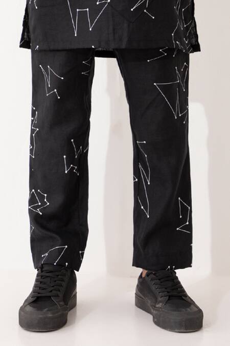 Shop Son Of A Noble Snob Black Linen Evans To Kurta Pant Set Online at Aza Fashions Shop_Son Of A Noble Snob_Black Linen Evans To Kurta Pant Set _Online_at_Aza_Fashions