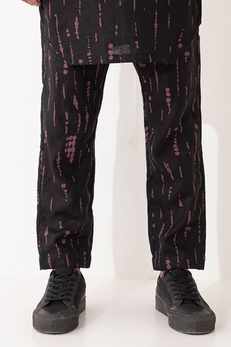 Buy Son Of A Noble Snob Black Linen Zander Blot Printed Kurta With Pant Online at Aza Fashions Buy_Son Of A Noble Snob_Black Linen Zander Blot Printed Kurta With Pant _Online_at_Aza_Fashions