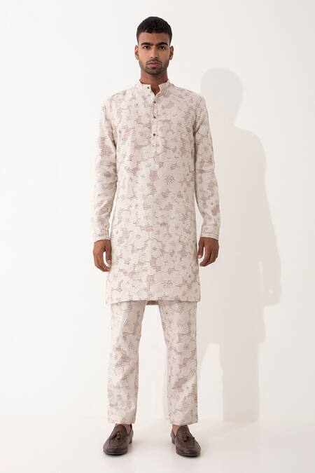 Buy_Son Of A Noble Snob_Ivory Linen Tory Void Printed Kurta With Pant 