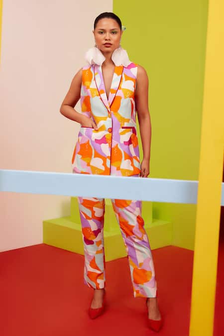 Garima Bindal Whimsical Print Blazer With Pant 