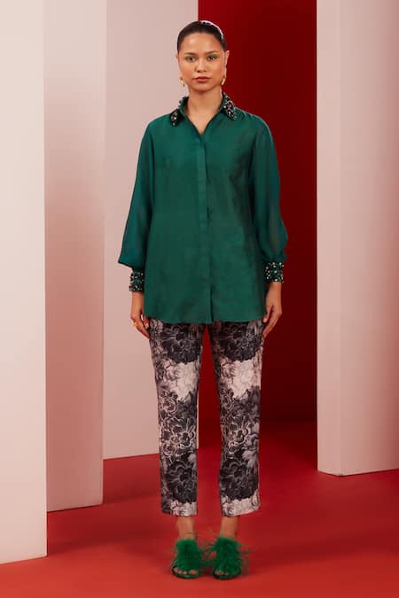 Garima Bindal Long Shirt With Floral Print Pant 