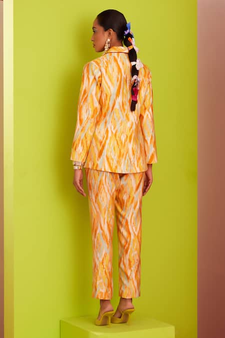 Garima Bindal Abstract Print Blazer With Straight Pant 