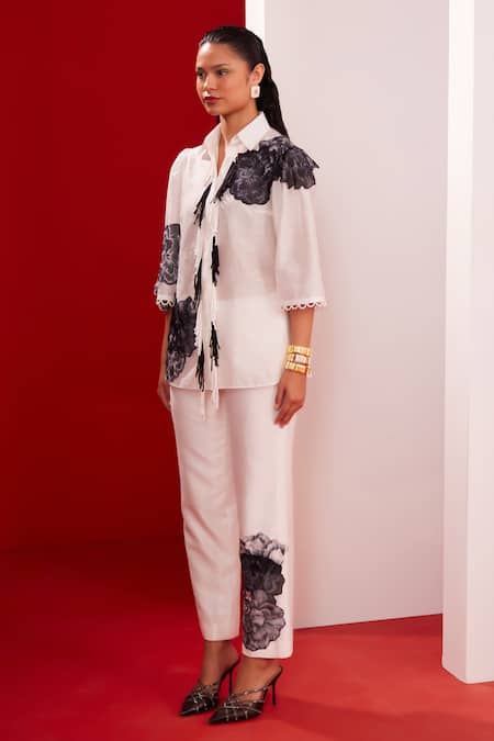 Garima Bindal Floral Applique Shirt With Pant 