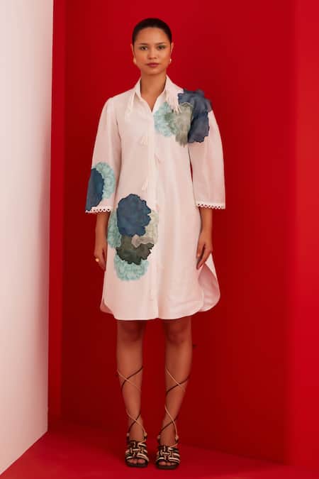 Garima Bindal Flower Applique Short Dress 