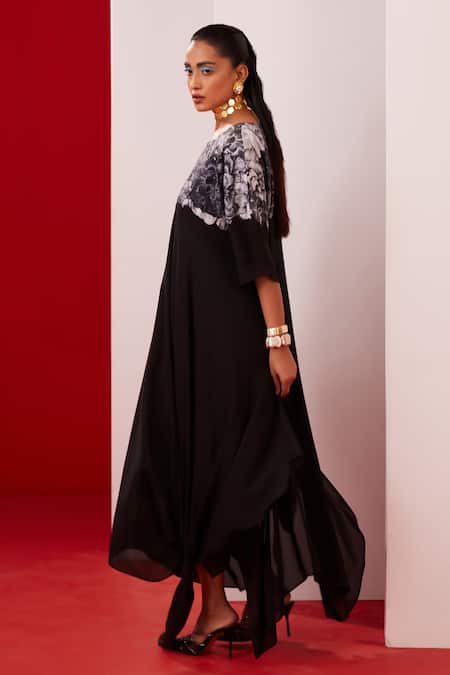 Garima Bindal Flower Applique Yoke Dress 