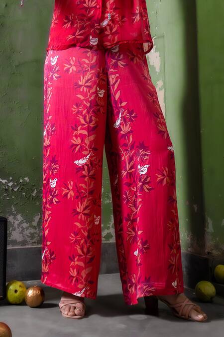 Buy Amrood Pink Satin Embroidery Collared Floral Blossom Pattern Shirt Pant Set Online at Aza Fashions Buy_Amrood_Pink Satin Embroidery Collared Floral Blossom Pattern Shirt Pant Set _Online_at_Aza_Fashions