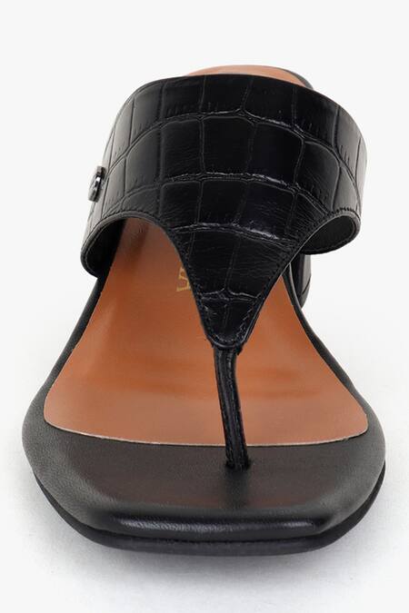 Buy_Kolha_Black Croc Leather Heels