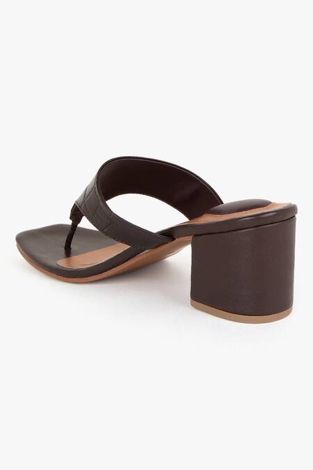 Buy Kolha Brown Croc Leather Textured Heels Online at Aza Fashions Buy_Kolha_Brown Croc Leather Textured Heels_Online_at_Aza_Fashions