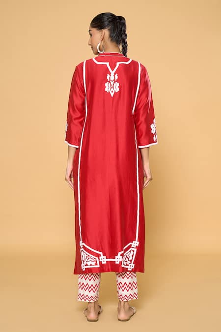 Samyukta Singhania Contrast Block Print Kurta Pant Set 