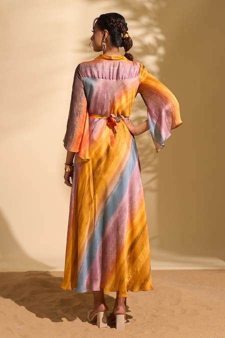 Whimsical By Shica X AZA Stroke Stripe Print Dress
