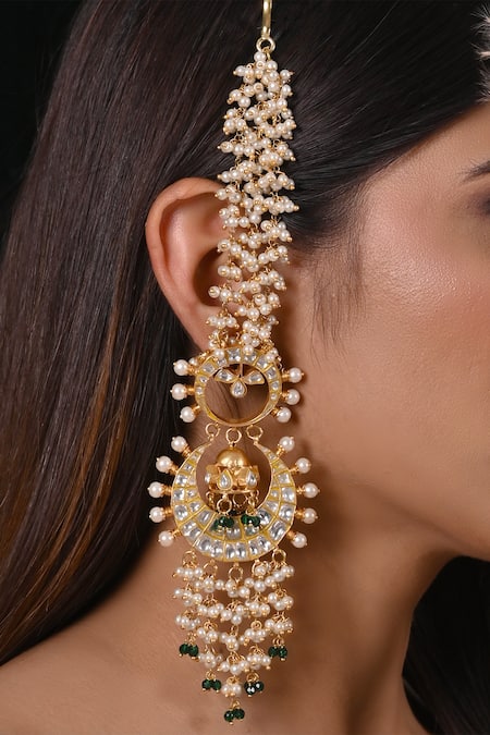 Shlok Jewels Stone Embellished Chandbalis 