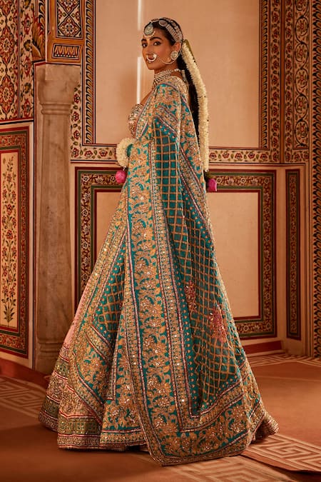 The Royaleum Faraar Silk Sequin Embellished Bridal Lehenga Set 