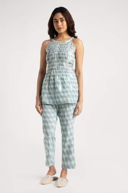 KAVERI Lady Q Christina Cubes Print Top & Pant Set 