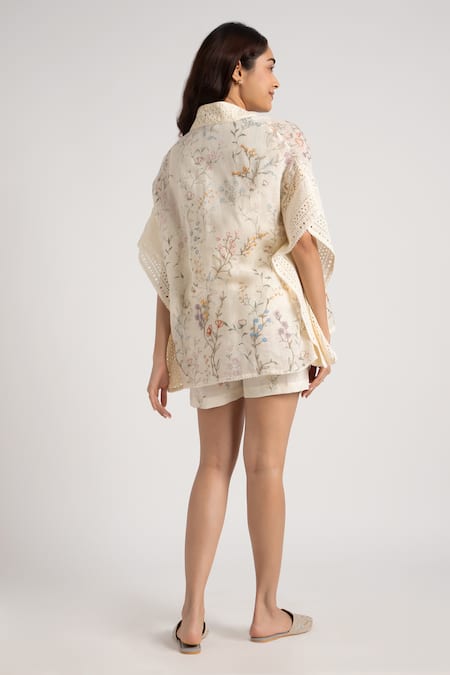 Kaveri Floral Print Kaftan & Shorts Set 