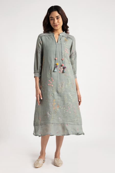 KAVERI Walk in the Clouds Karma Floral Print Dress 