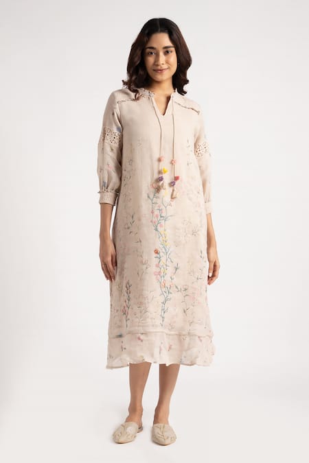 KAVERI Walk in the Clouds Karma Floral Pattern Dress 