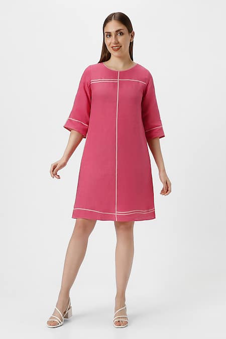 KAVERI Crossroad Panel Linen Dress 