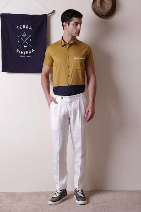 Lacquer Embassy Grigio Plain Straight Fit Trouser 