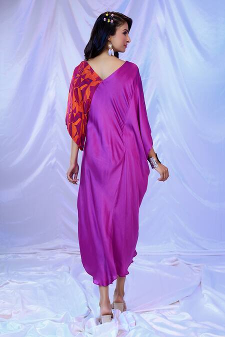 Siarra Leaf Print Panel Dress 