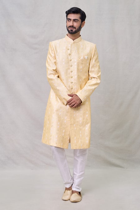 Arihant Rai Sinha Flower Butti Embroidered Sherwani With Aligadhi Pant 