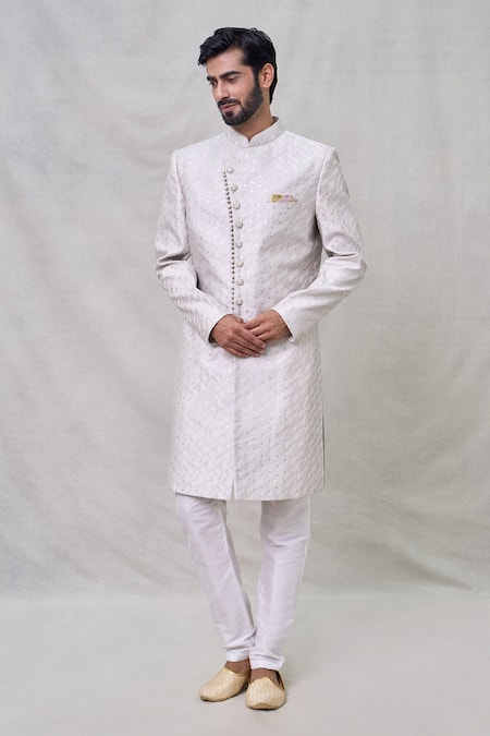 Arihant Rai Sinha Sequin Butti Embroidered Sherwani With Aligadhi Pant 