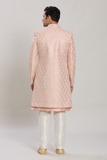 Arihant Rai Sinha Diamond Embroidered Straight Sherwani Pant Set 