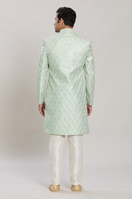 Arihant Rai Sinha Diamond Trellis Embroidered Sherwani Pant Set 