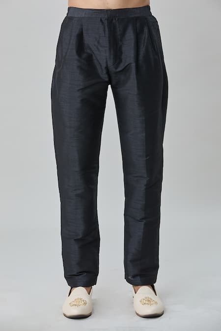 Buy Arihant Rai Sinha Black Velvet, Silk Embroidery Flower Mandala Sherwani With Pant Buy_Arihant Rai Sinha_Black Velvet, Silk Embroidery Flower Mandala Sherwani With Pant