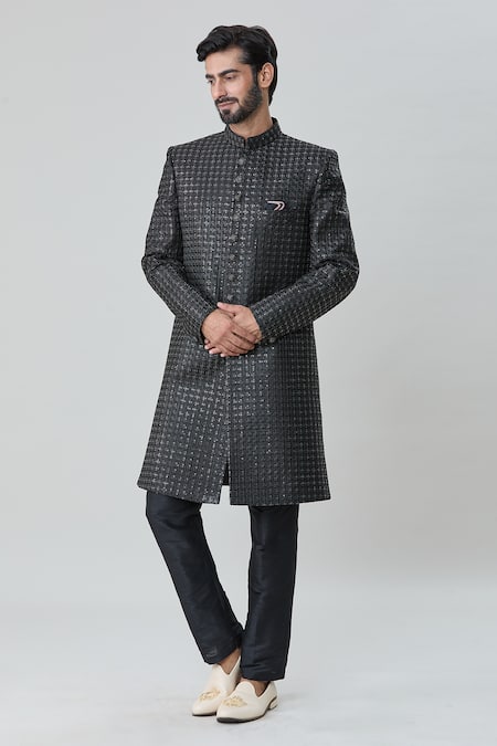 Arihant Rai Sinha Miniature Sequin Butti Embroidered Sherwani With Pant 